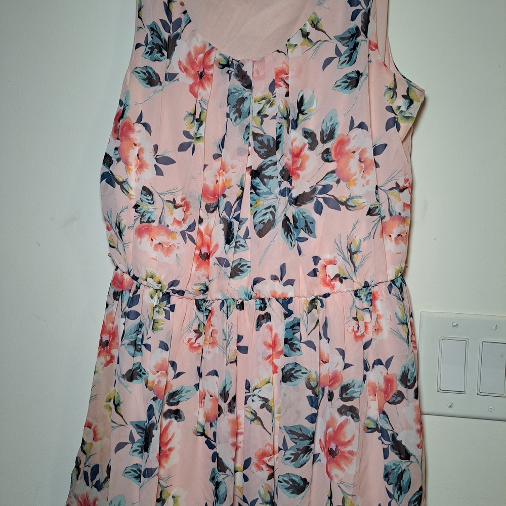 Pink Sleeveless Scoop Neck Sundress for Weddings
